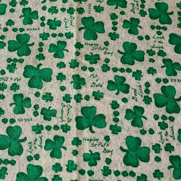 Fabric Traditions. Other - Green Shamrock Print Fabric - Festive St. Patrick's Day Decor